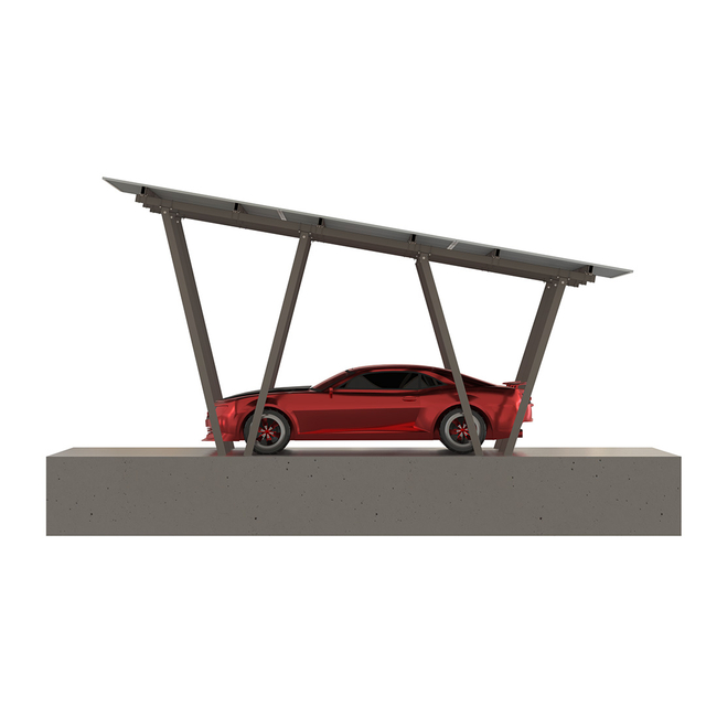 Painel solar tipo W Carport sistema de montagem solar com quatro colunas