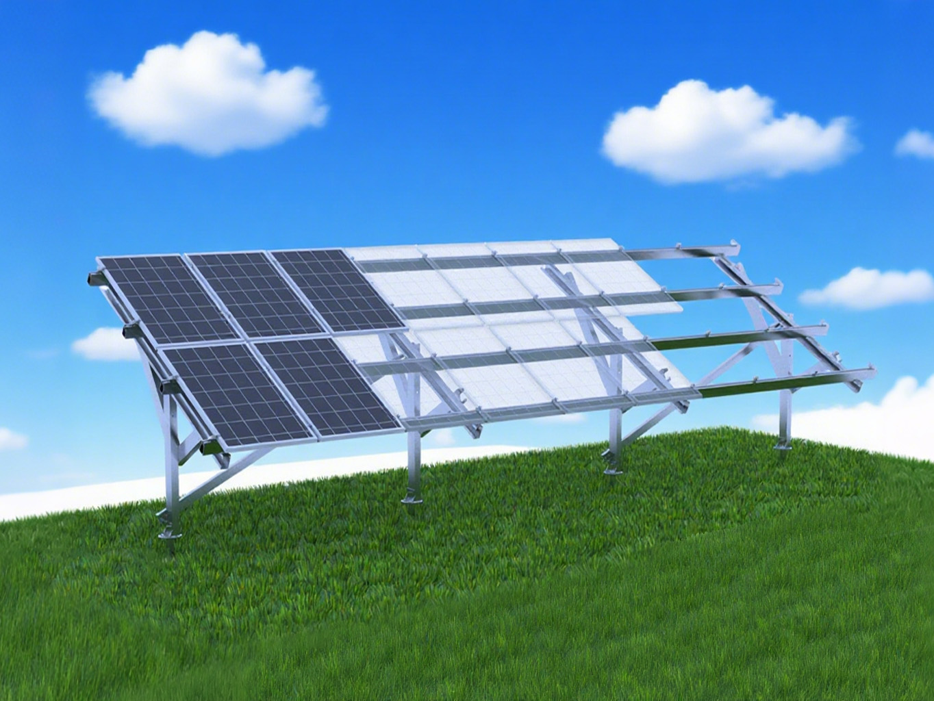 Quais são as vantagens dos painéis solares montados no solo?