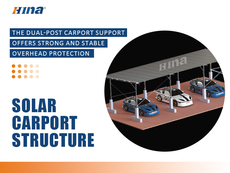 Sistema de montagem de garagem solar de coluna dupla – Estrutura de garagem fotovoltaica de alta resistência