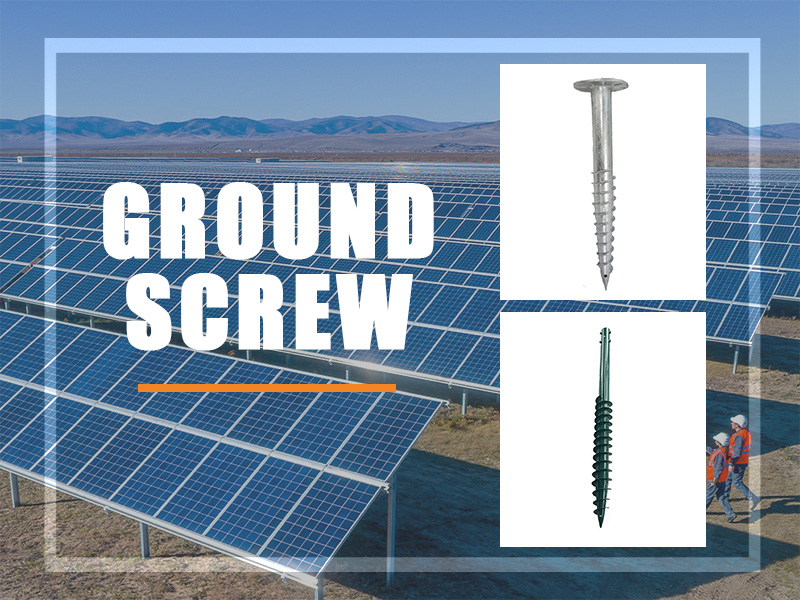 Parafuso de aterramento helicoidal em sistemas de montagem solar