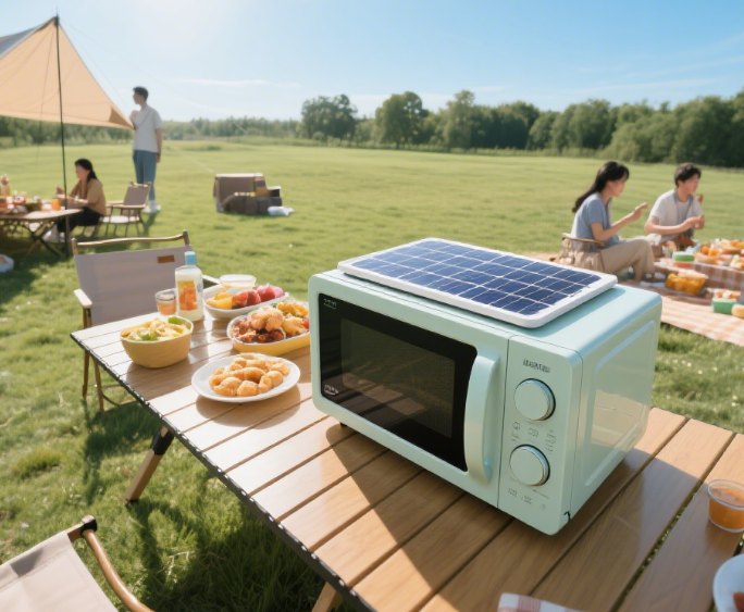 a solar-powered microwave um microondas movido a energia solar