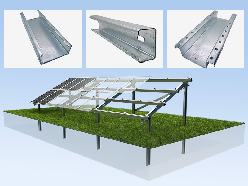 Sistema de suporte ao canal de aço: solução de suporte solar de cenário completo