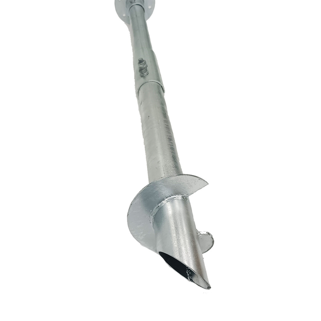 Pilha helicoidal de eixo redondo de parafuso de aterramento galvanizado para sistema de energia solar