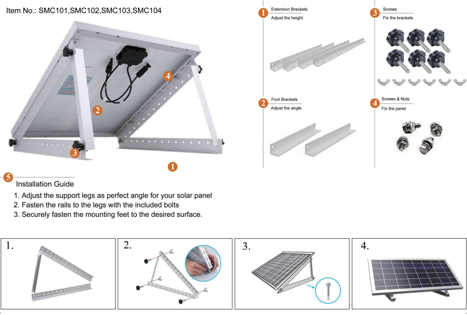 an installation guide for a solar panel mounting system um guia de instalação para um sistema de montagem do painel solar
