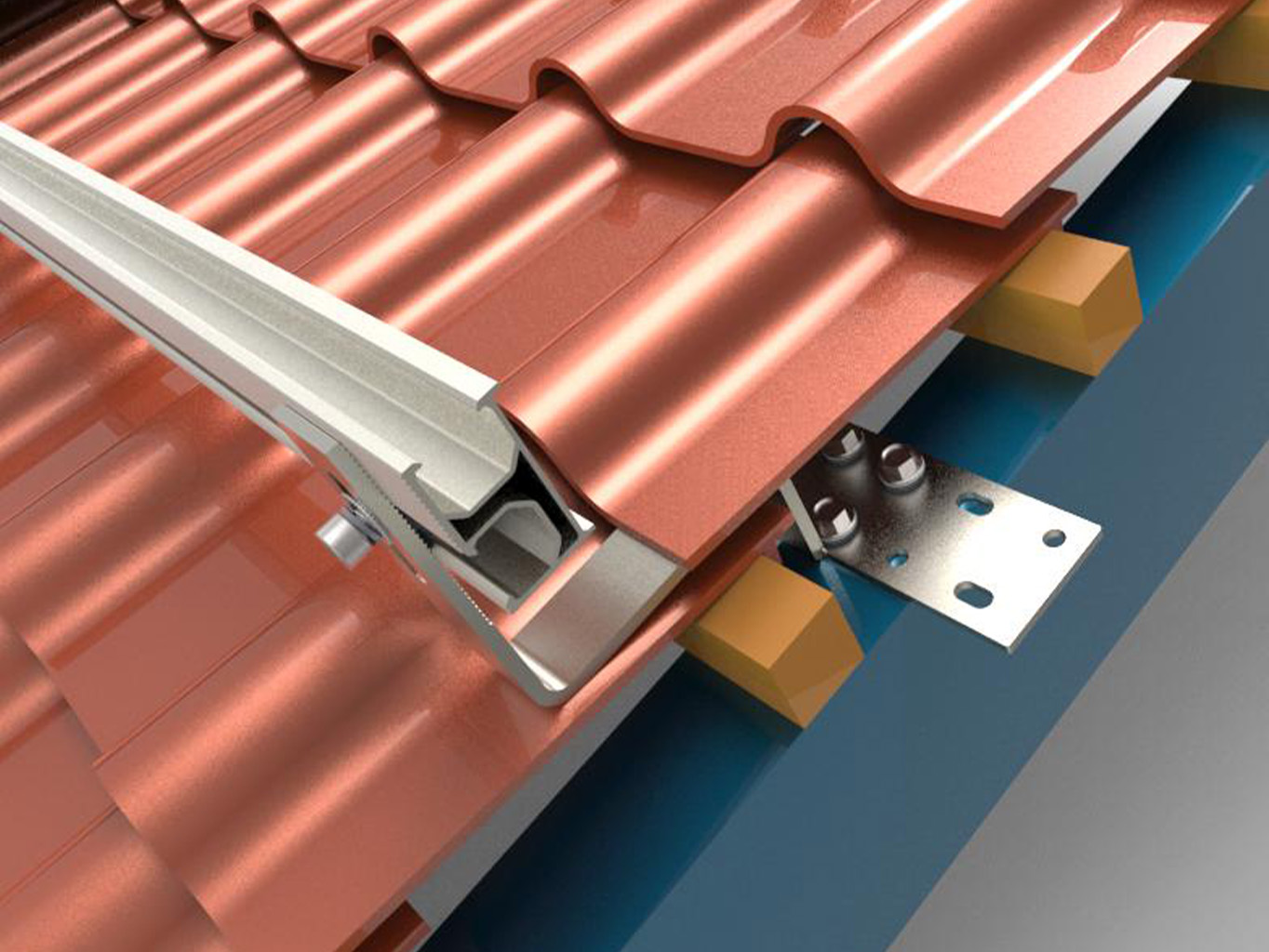 Como os acessórios de alumínio e os ganchos de telhado sistemas de montagem solar de energia?